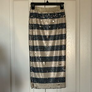 GUC Anthropologie Essentiel Antwerp striped sequin skirt